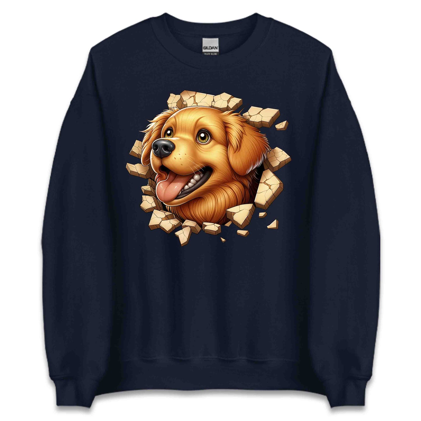 Golden Retriever Breaking Through Wall 3D Realistic Dog | PRODUCT CODE: GLDNRTVEBKMNW