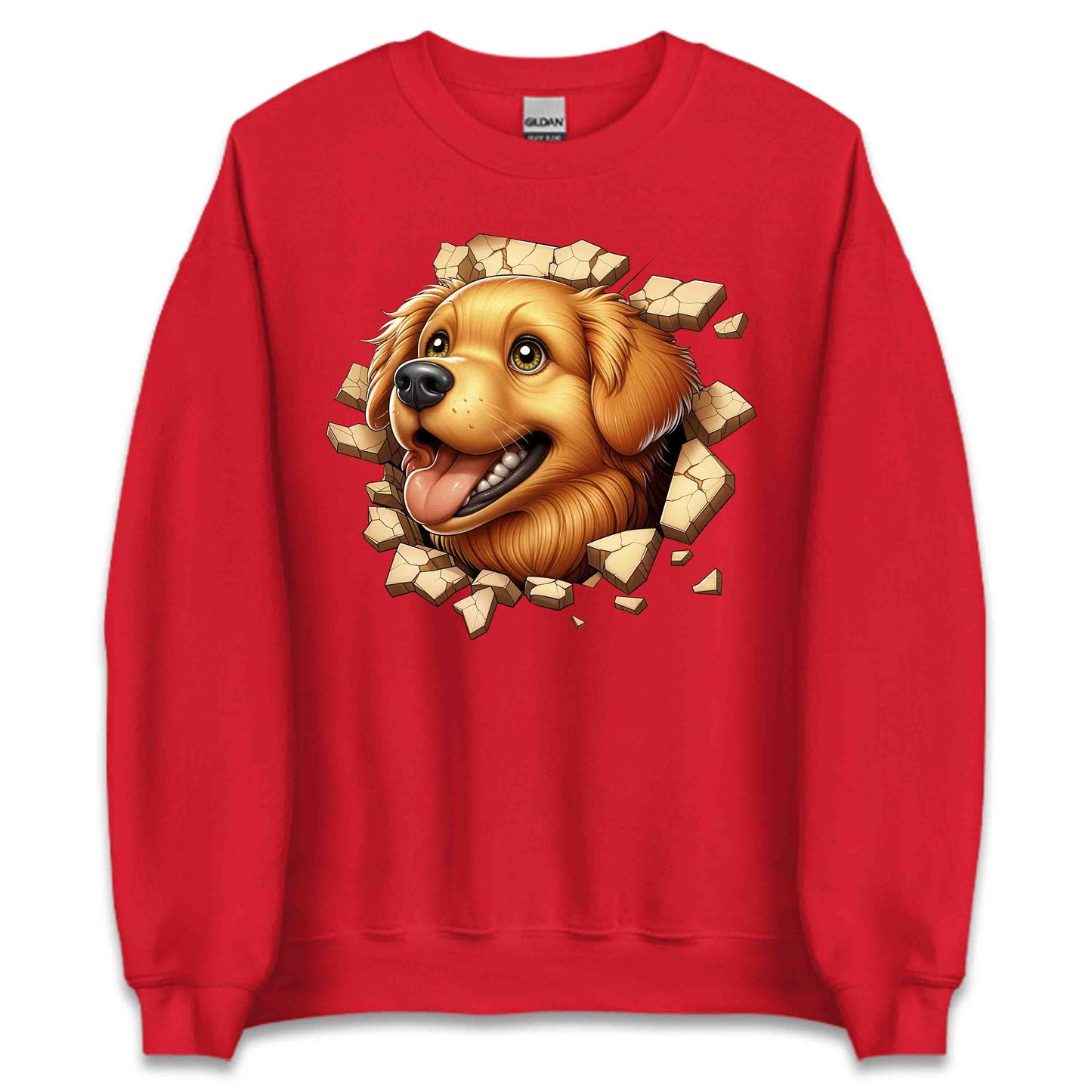 Golden Retriever Breaking Through Wall 3D Realistic Dog | PRODUCT CODE: GLDNRTVEBKMNW
