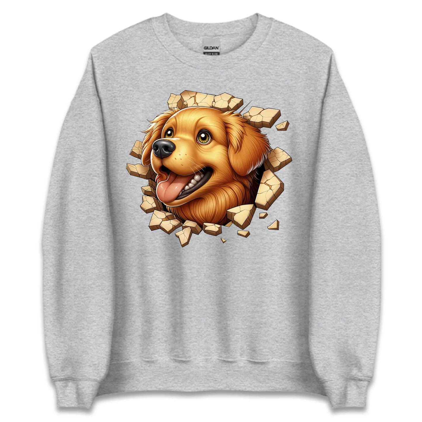 Golden Retriever Breaking Through Wall 3D Realistic Dog | PRODUCT CODE: GLDNRTVEBKMNW