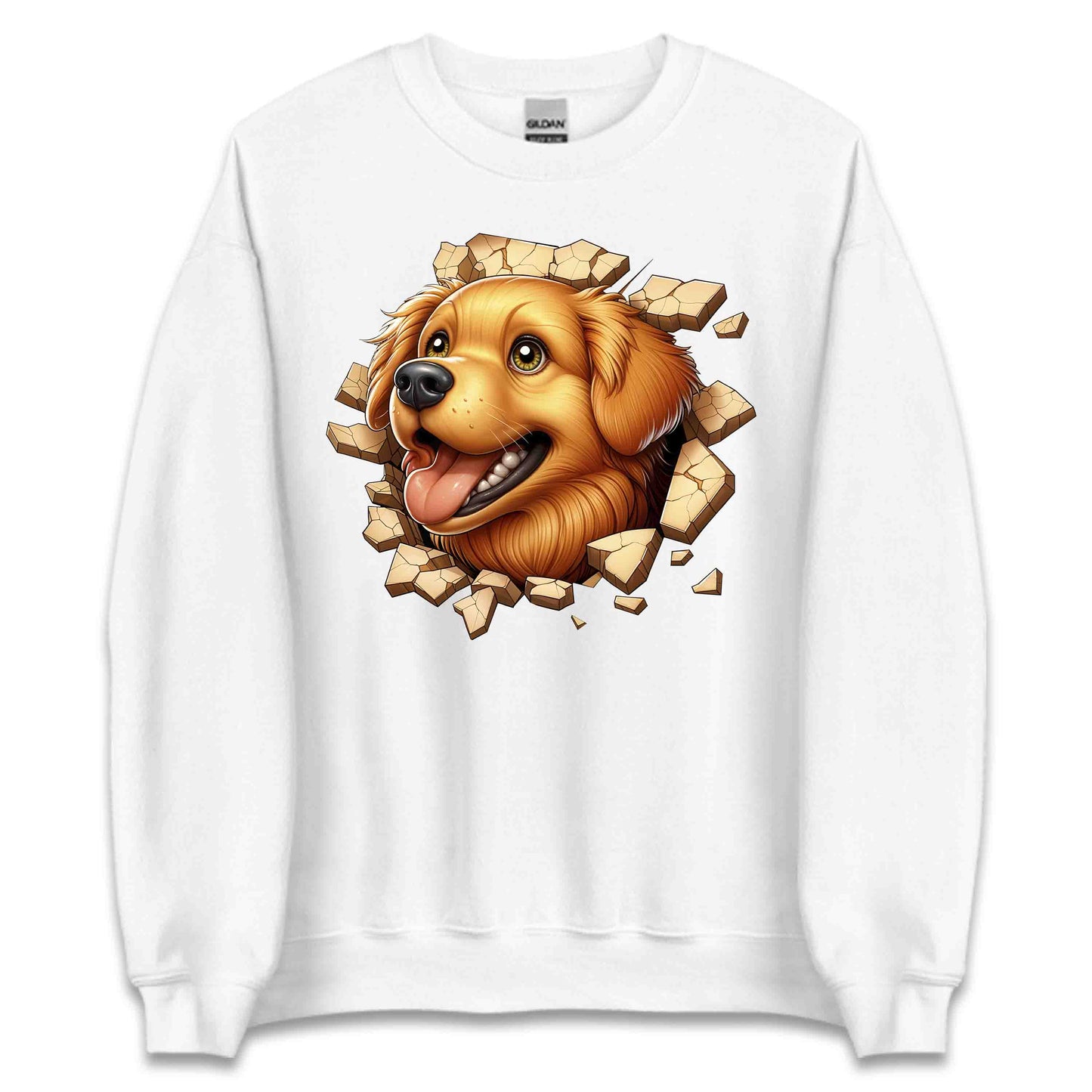 Golden Retriever Breaking Through Wall 3D Realistic Dog | PRODUCT CODE: GLDNRTVEBKMNW