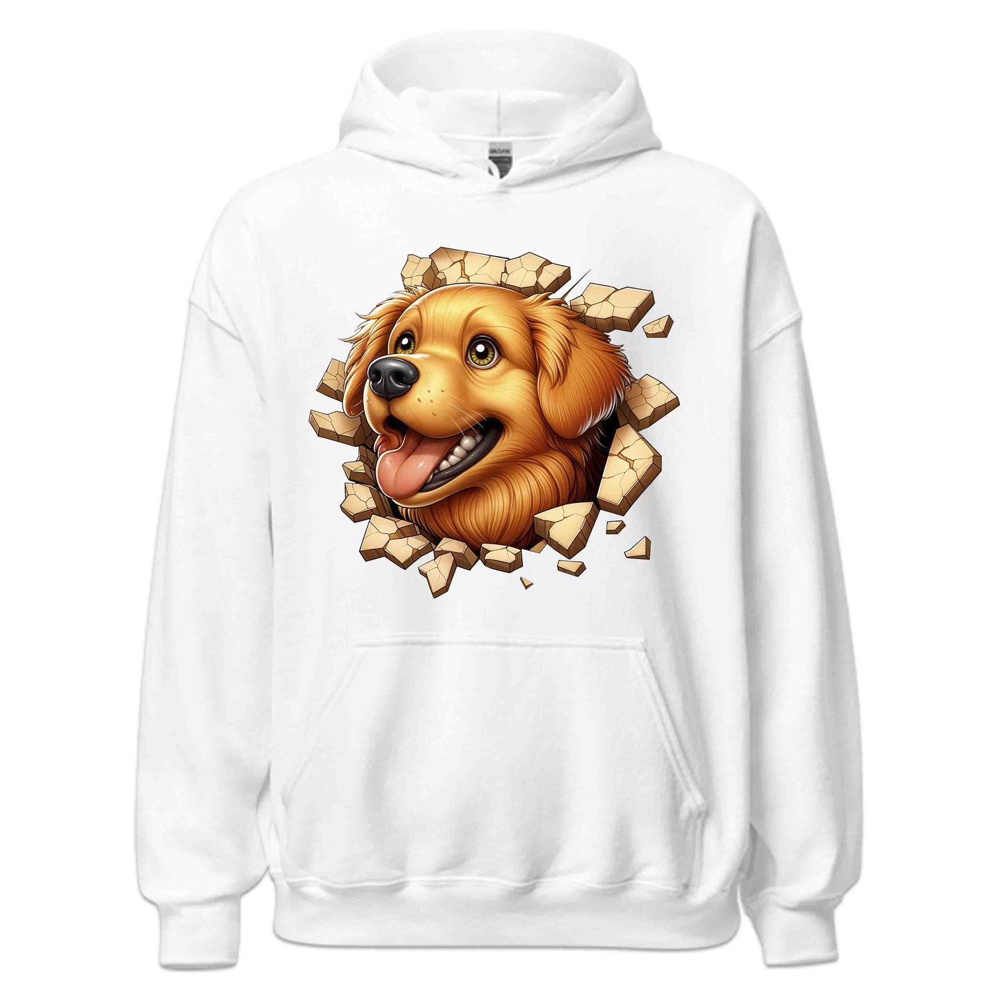 Golden Retriever Breaking Through Wall 3D Realistic Dog | PRODUCT CODE: GLDNRTVEBKMNW