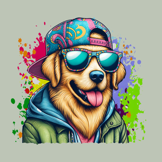 Golden Retriever Dog with Sunglasses | PRODUCT CODE: GLODRVTKNP