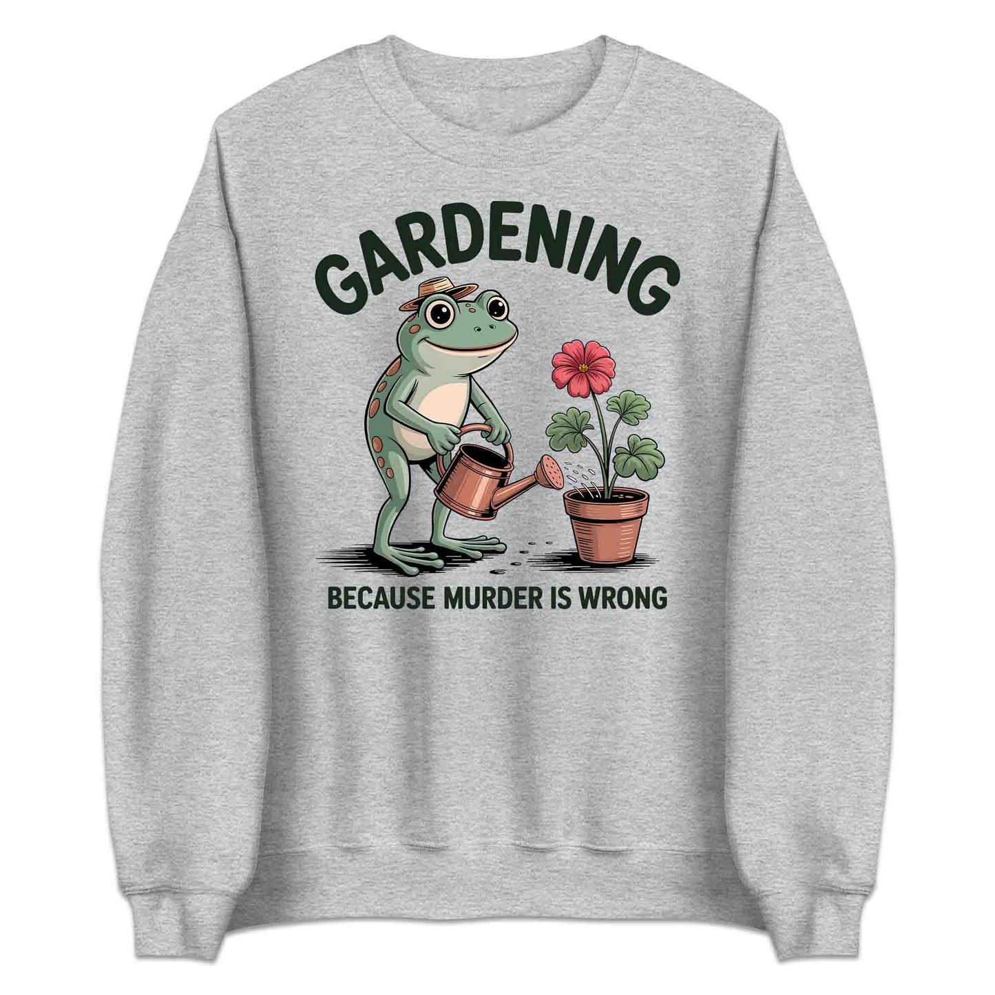 Frog Gardening T-Shirt, Dark Humor Sweatshirt, Sarcastic Plant Hoodie | PRODUCT CODE: GMNBWREF