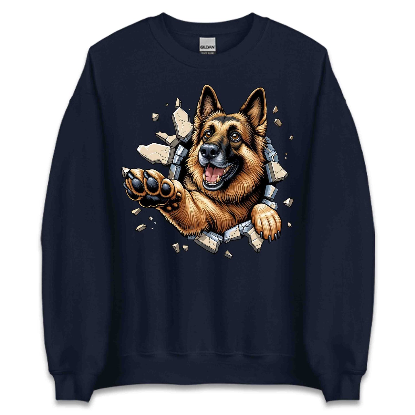 German Shepherd Breaking Through Wall 3D Realistic Dog | PRODUCT CODE: GMRNSHPDBRKWL