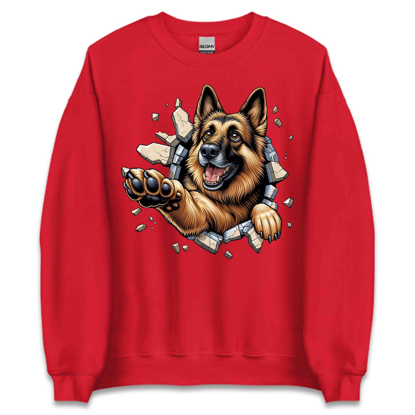 German Shepherd Breaking Through Wall 3D Realistic Dog | PRODUCT CODE: GMRNSHPDBRKWL