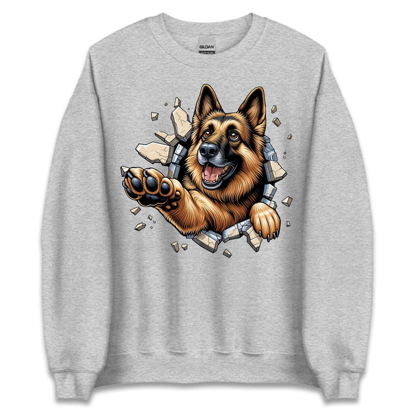 German Shepherd Breaking Through Wall 3D Realistic Dog | PRODUCT CODE: GMRNSHPDBRKWL