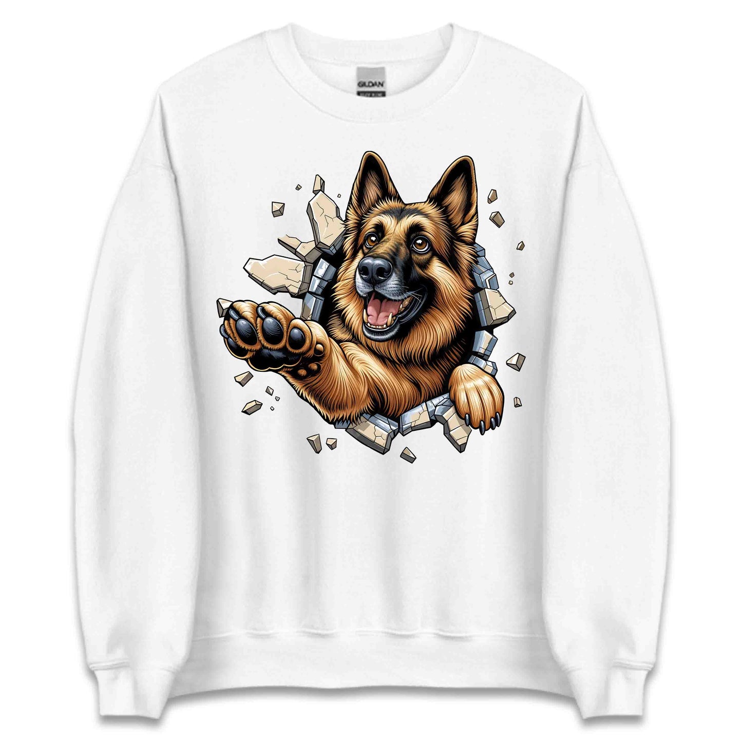 German Shepherd Breaking Through Wall 3D Realistic Dog | PRODUCT CODE: GMRNSHPDBRKWL