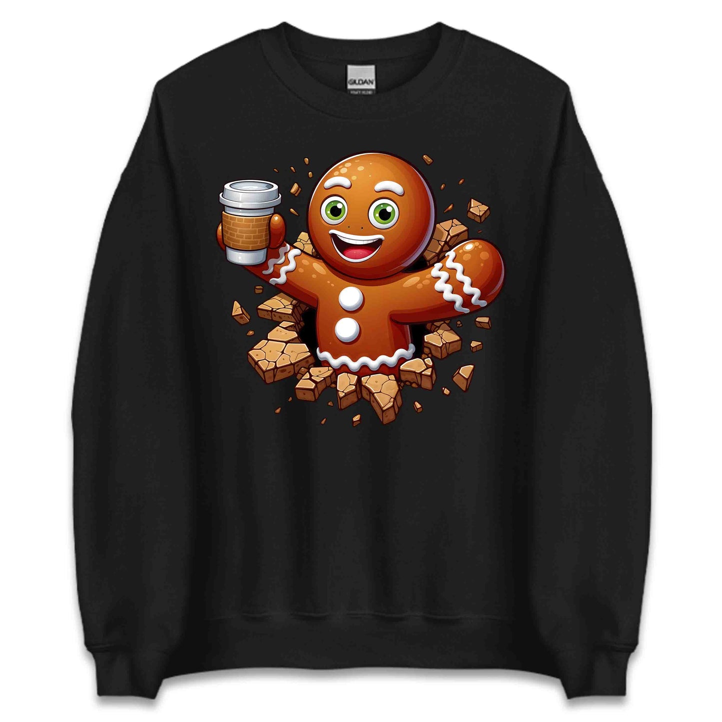 Gingerbread Breaking Through Wall Xmas 3D Gingerbread Man Christmas | PRODUCT CODE: GNIDBKRTHOWL