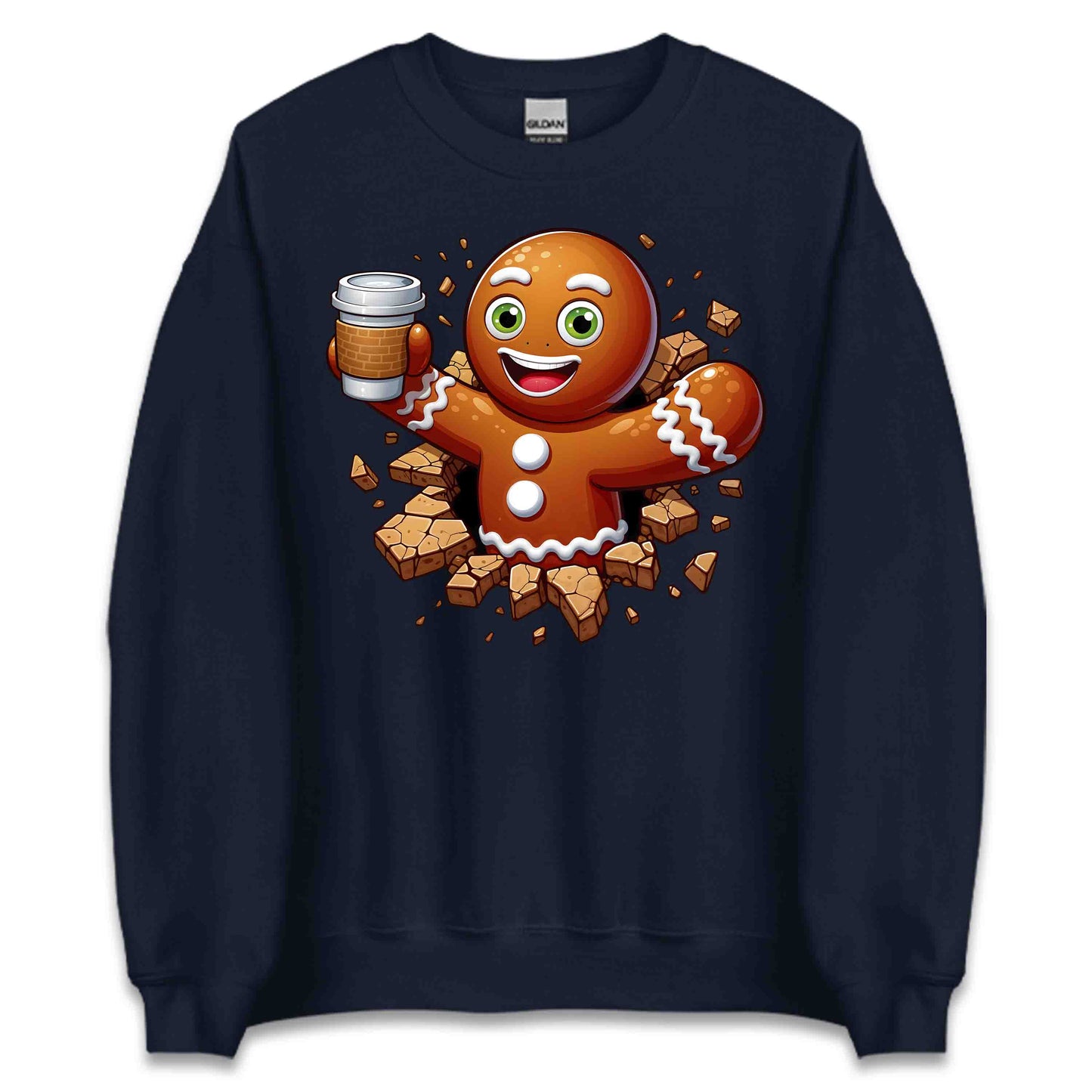 Gingerbread Breaking Through Wall Xmas 3D Gingerbread Man Christmas | PRODUCT CODE: GNIDBKRTHOWL