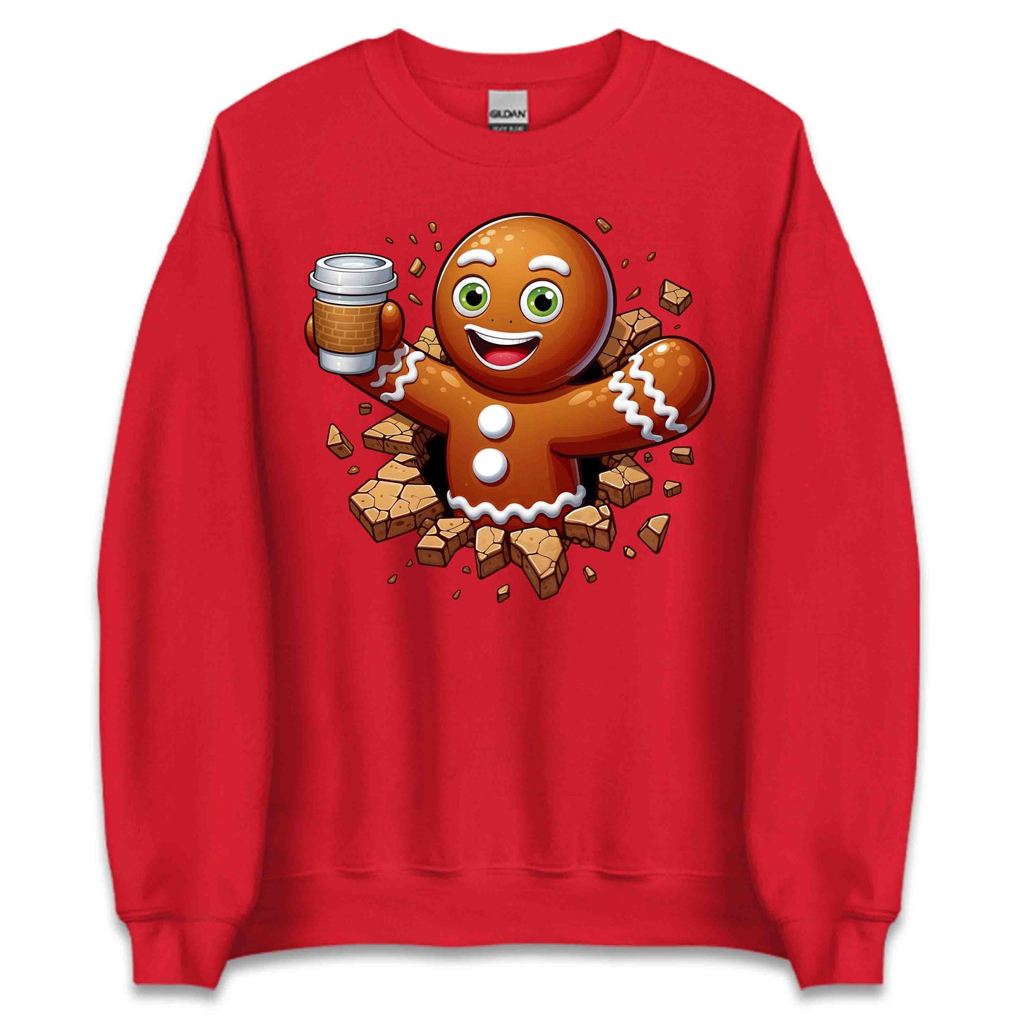 Gingerbread Breaking Through Wall Xmas 3D Gingerbread Man Christmas | PRODUCT CODE: GNIDBKRTHOWL
