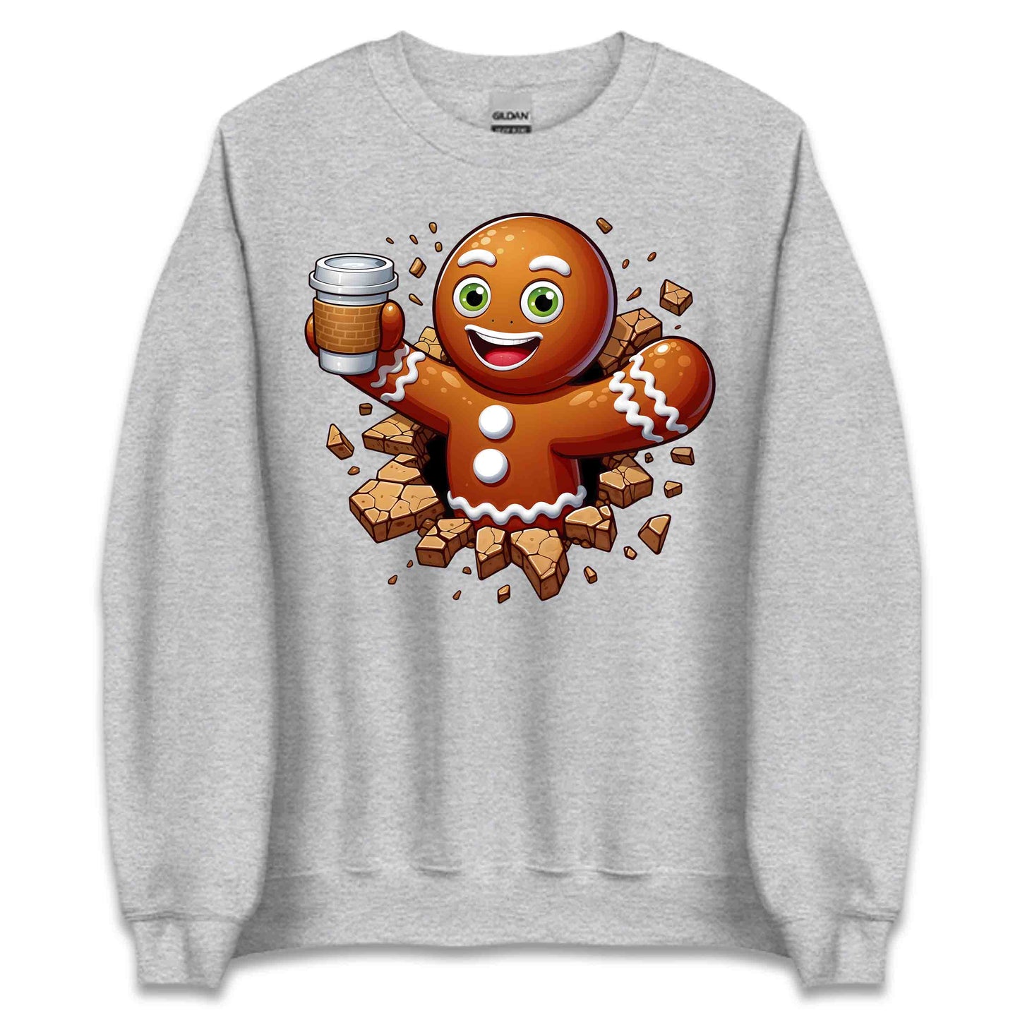 Gingerbread Breaking Through Wall Xmas 3D Gingerbread Man Christmas | PRODUCT CODE: GNIDBKRTHOWL