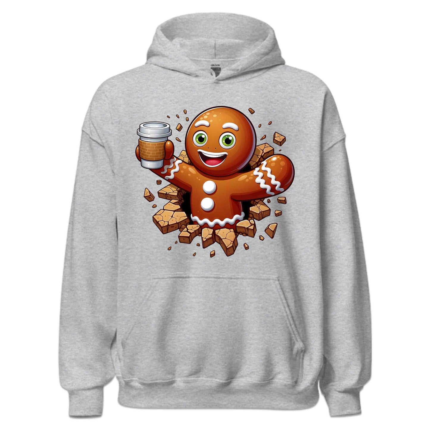 Gingerbread Breaking Through Wall Xmas 3D Gingerbread Man Christmas | PRODUCT CODE: GNIDBKRTHOWL