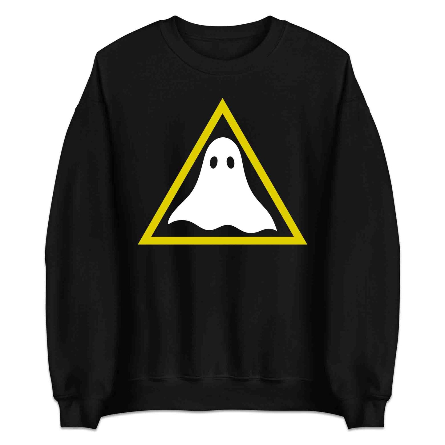 Funny Ghost Warning Sign T-Shirt, Jumper & Hoodie – Spooky Haunted Hazard for Halloween & Paranormal Lovers | PRODUCT CODE: GNSDAKAS