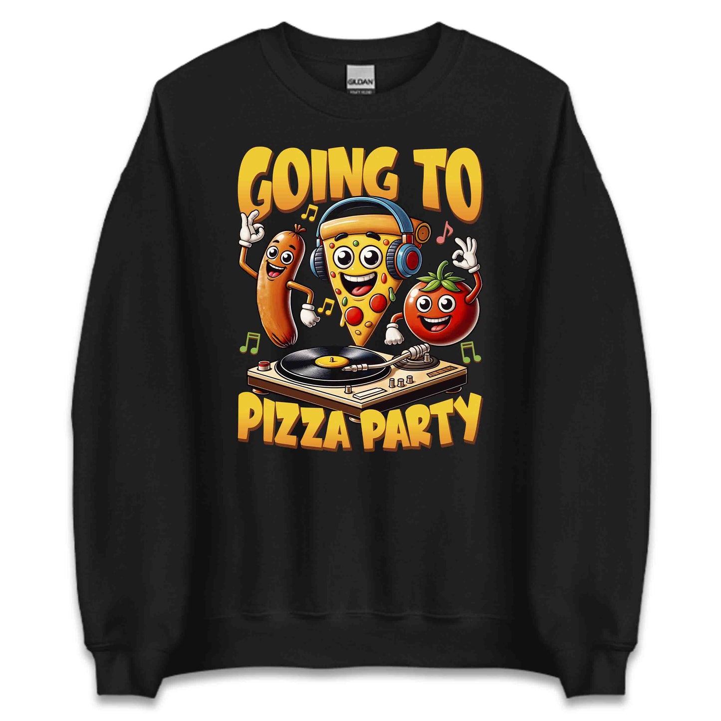 Going to Pizza Party Dancing Pizza Sausage & Tomato Dj Pizzaologist | PRODUCT CODE: GNTPZAYAFNYCR