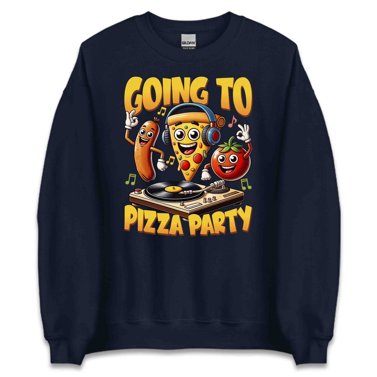 Going to Pizza Party Dancing Pizza Sausage & Tomato Dj Pizzaologist | PRODUCT CODE: GNTPZAYAFNYCR