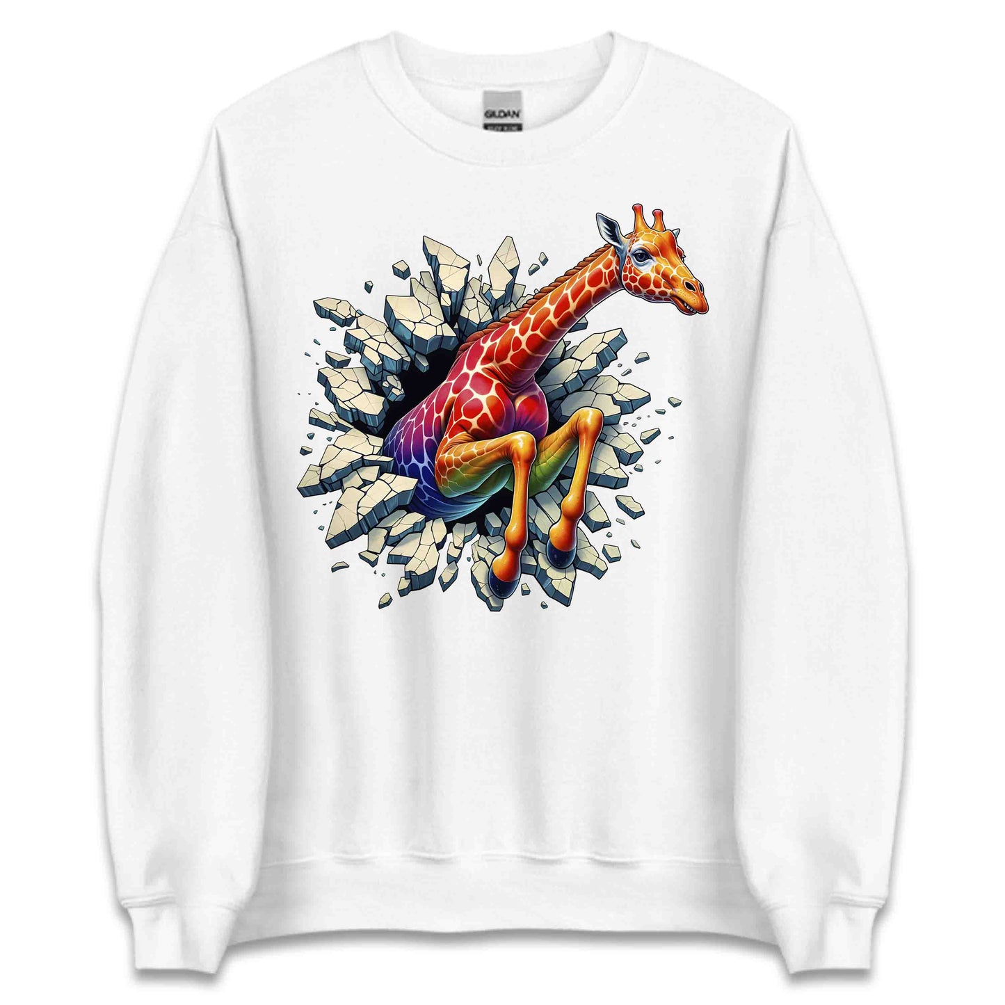 Giraffe Breaking Through Wall 3D Realistic Giraffe | PRODUCT CODE: GRFEIBRKWLD