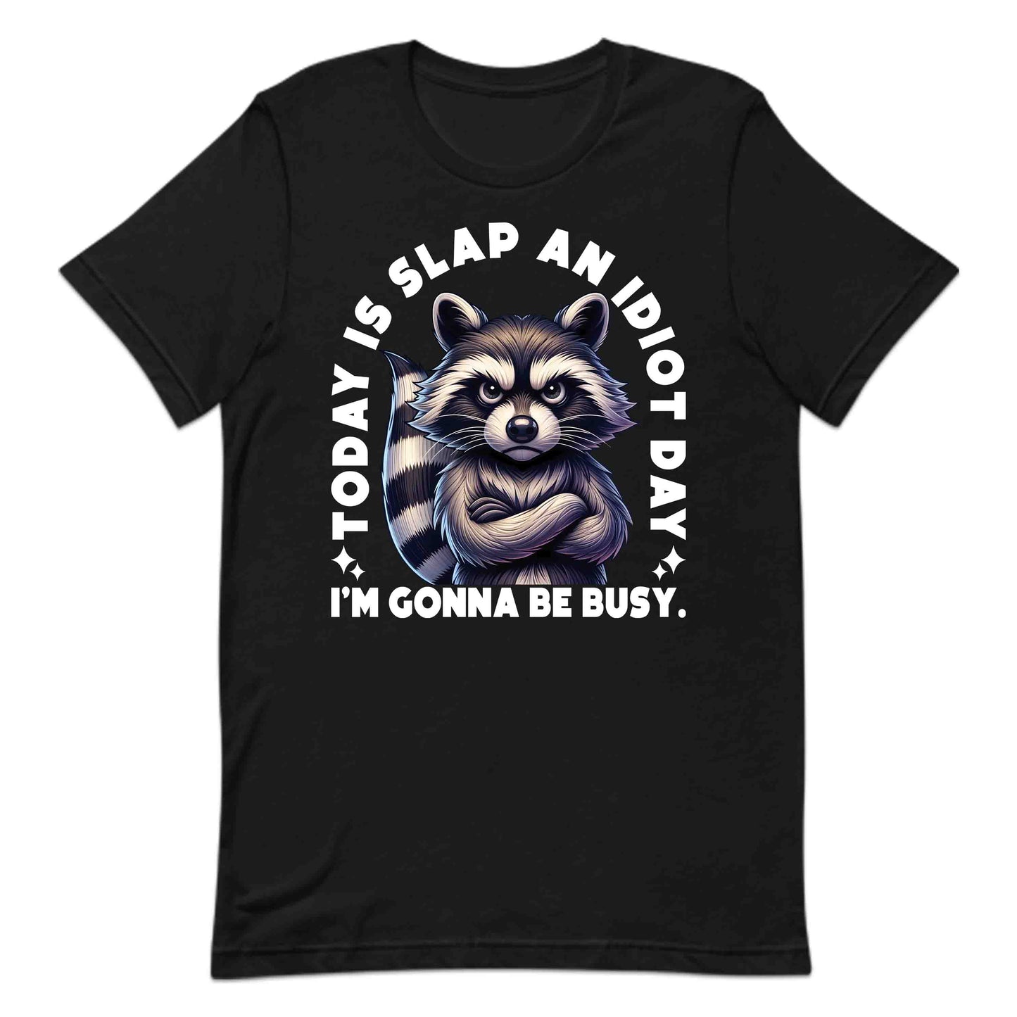 Grumpy Raccoon Slap an Idiot Day Sarcastic Snarky Humor Grumpy Critter Meme | PRODUCT CODE: GRPMYRCONDA