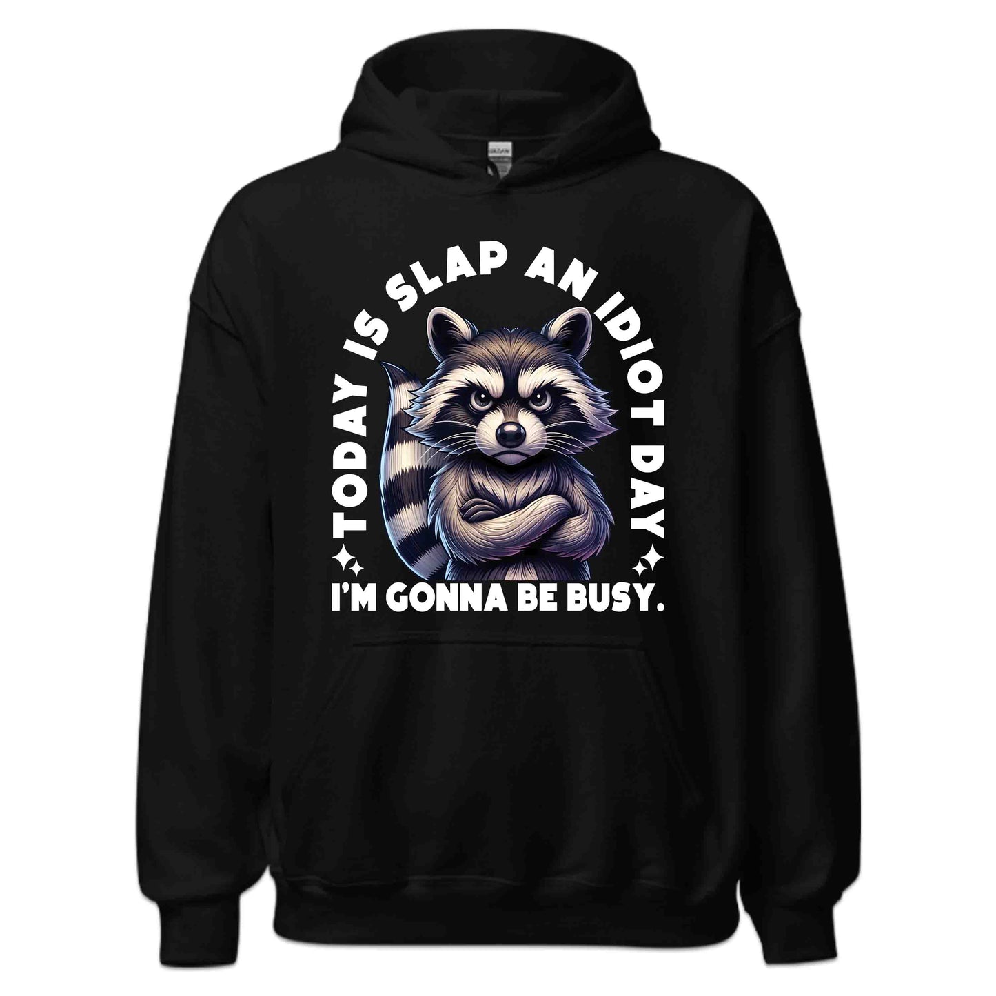 Grumpy Raccoon Slap an Idiot Day Sarcastic Snarky Humor Grumpy Critter Meme | PRODUCT CODE: GRPMYRCONDA