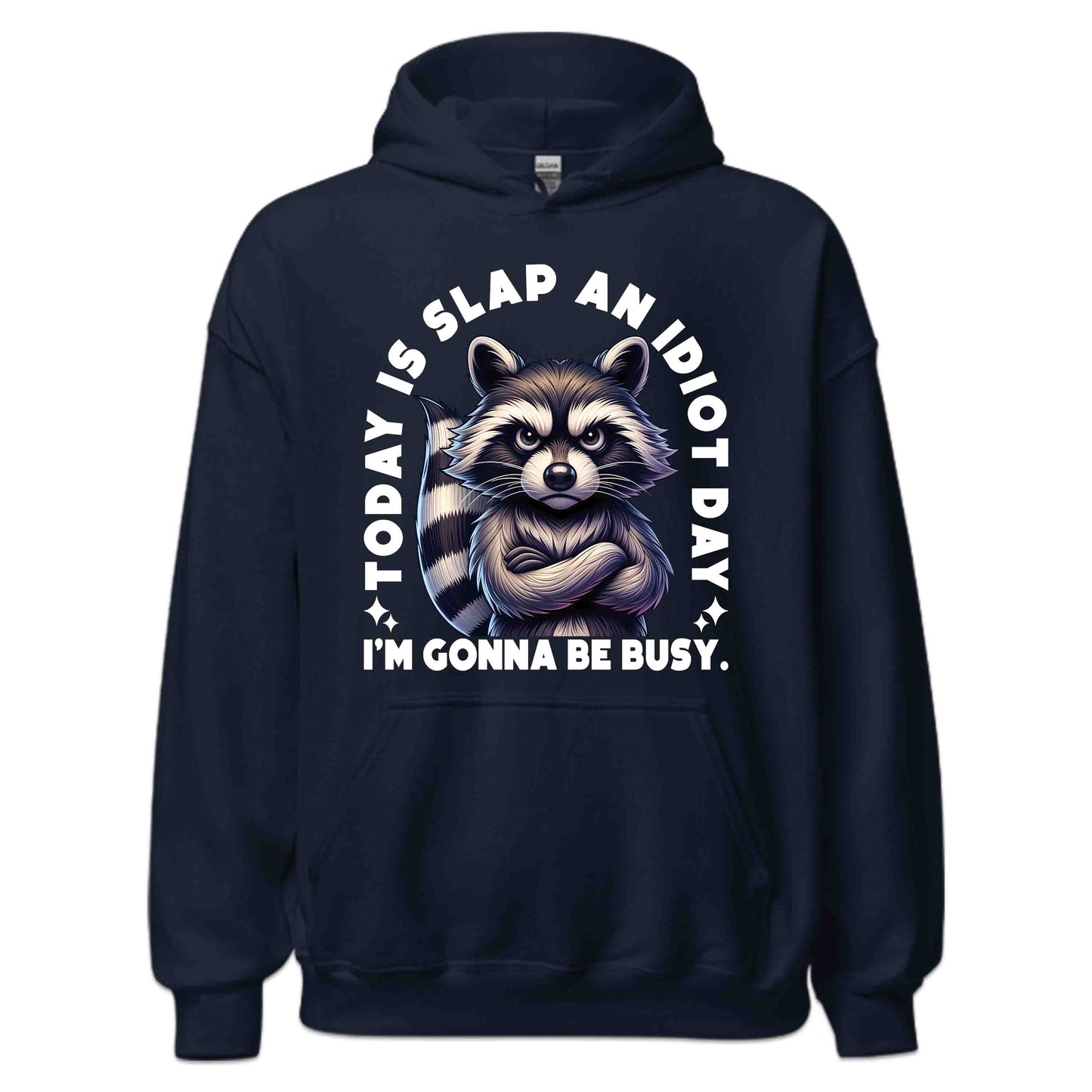 Grumpy Raccoon Slap an Idiot Day Sarcastic Snarky Humor Grumpy Critter Meme | PRODUCT CODE: GRPMYRCONDA