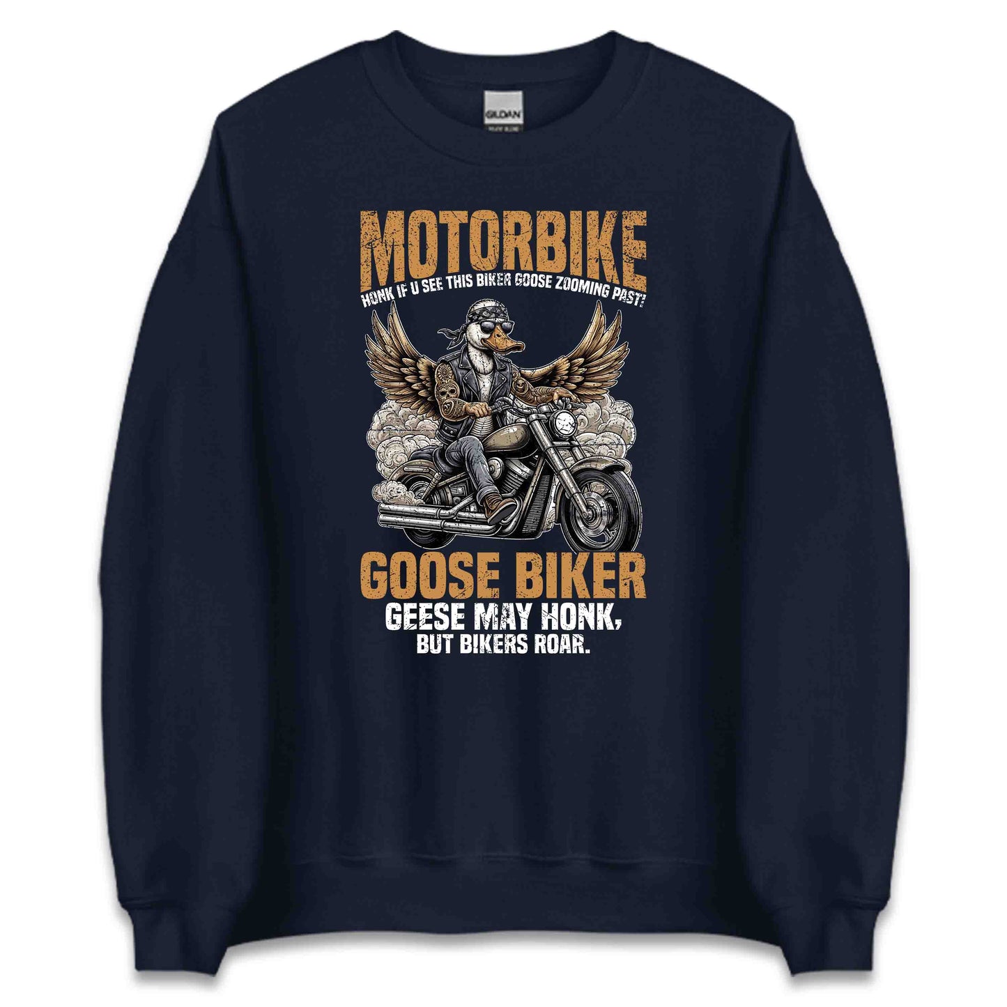 Goose Biker Animal Lover Motorcycle Goose Motorbike Honk Adventure | PRODUCT CODE: GSBKRANMWNOA