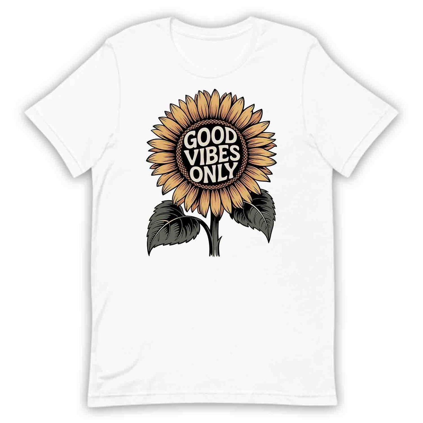 Good Vibes Sunflower T-Shirt, Positive Energy Sweatshirt, Uplifting Floral Hoodie | PRODUCT CODE: GSDVNTYOER