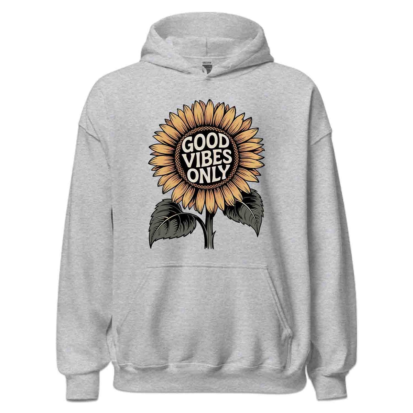 Good Vibes Sunflower T-Shirt, Positive Energy Sweatshirt, Uplifting Floral Hoodie | PRODUCT CODE: GSDVNTYOER