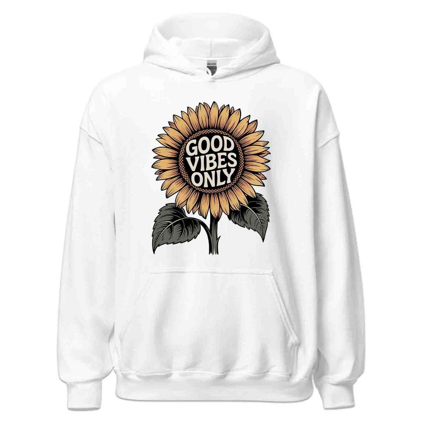 Good Vibes Sunflower T-Shirt, Positive Energy Sweatshirt, Uplifting Floral Hoodie | PRODUCT CODE: GSDVNTYOER