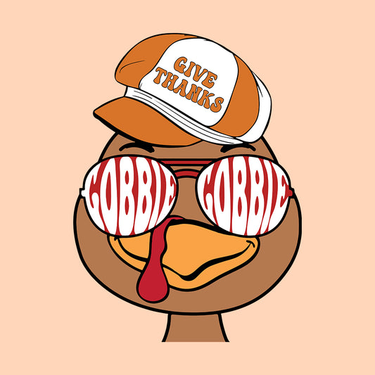 Give Thanks Gobble Gobble Thanksgiving Funny Turkey | PRODUCT CODE: GVTHNKSGBLE