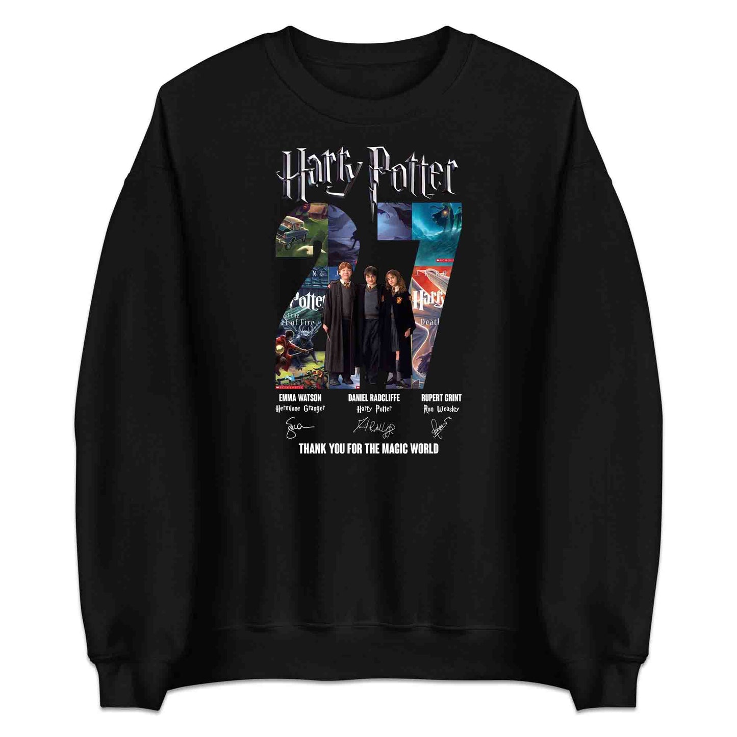 Harry Potter Book Series 27th Anniversary T-Shirt, Jumper & Hoodie – Golden Trio & Wizarding World Tribute for Literary Magic Fans | PRODUCT CODE: HASDNWE
