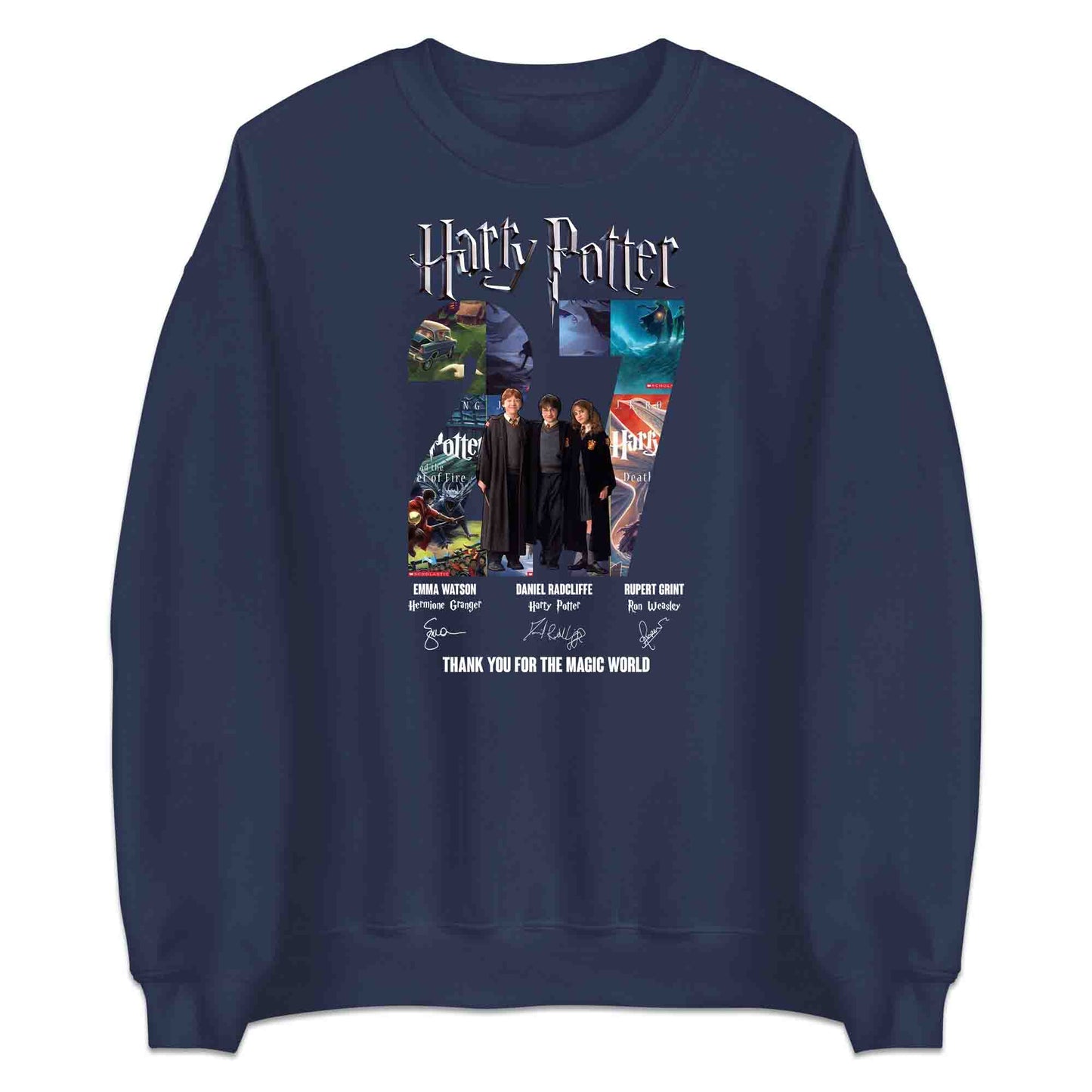 Harry Potter Book Series 27th Anniversary T-Shirt, Jumper & Hoodie – Golden Trio & Wizarding World Tribute for Literary Magic Fans | PRODUCT CODE: HASDNWE