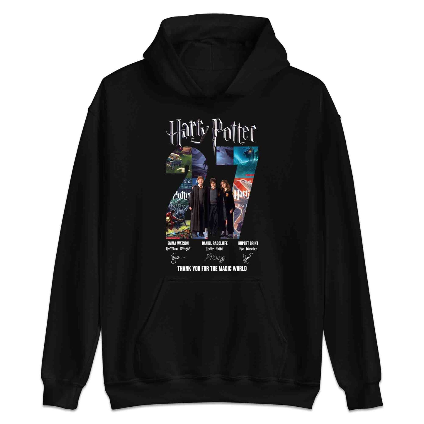 Harry Potter Book Series 27th Anniversary T-Shirt, Jumper & Hoodie – Golden Trio & Wizarding World Tribute for Literary Magic Fans | PRODUCT CODE: HASDNWE