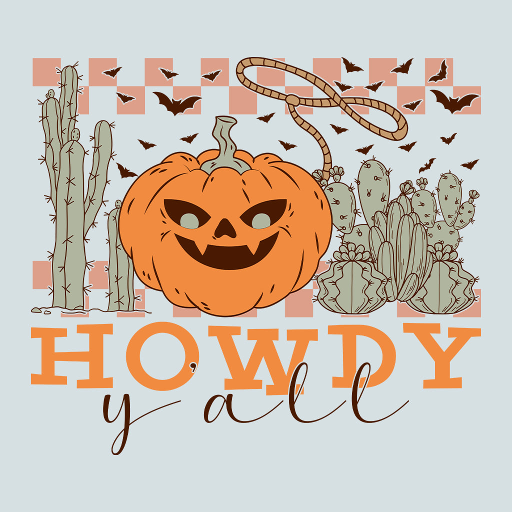 Howdy Y'all Cactus Pumpkin Western Halloween | PRODUCT CODE: HDYALWSTNC