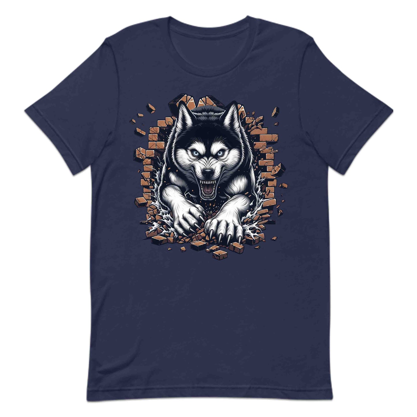 Husky Breaking Through Brick Wall 3D Realistic Dog | PRODUCT CODE: HJKUCYWFLBKN