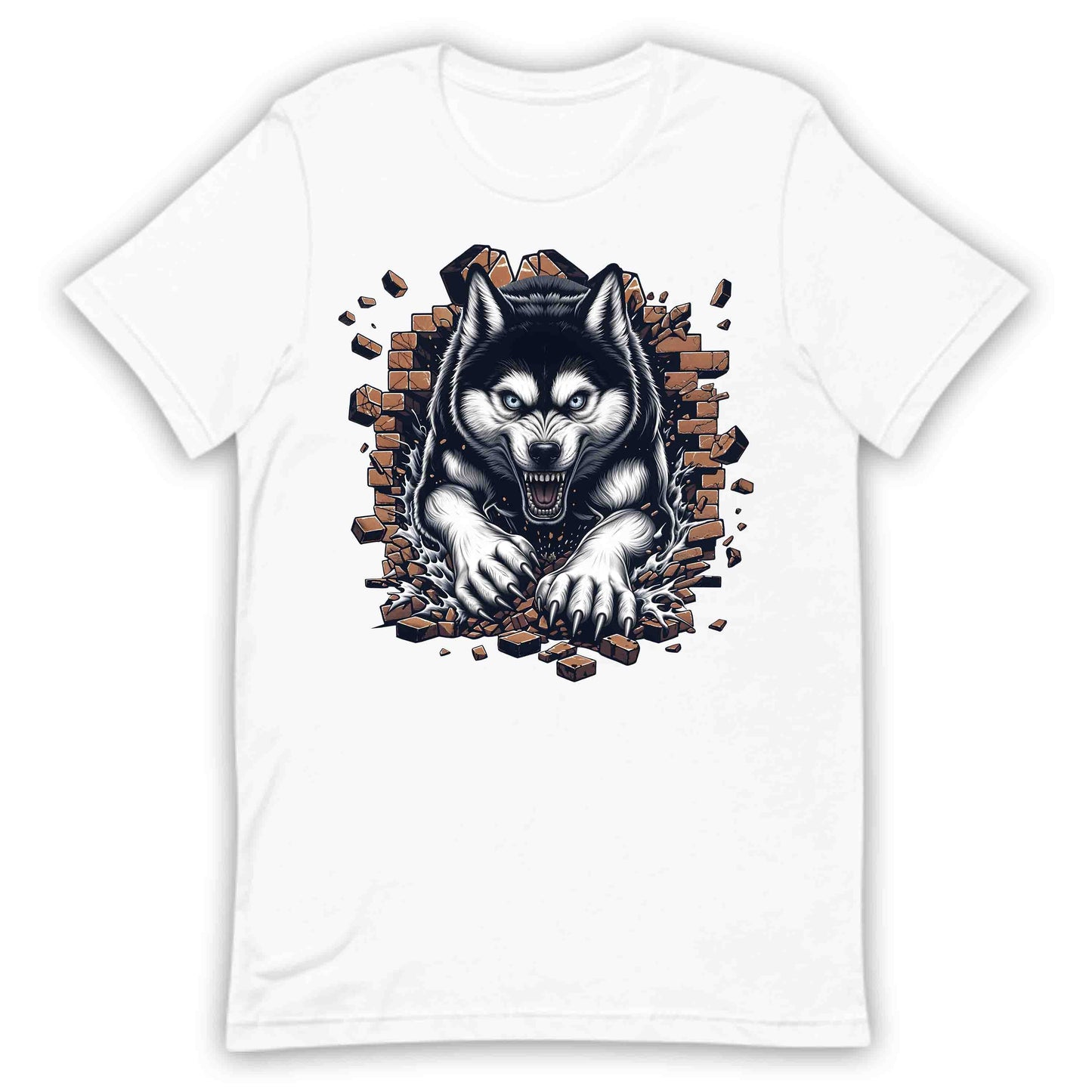 Husky Breaking Through Brick Wall 3D Realistic Dog | PRODUCT CODE: HJKUCYWFLBKN