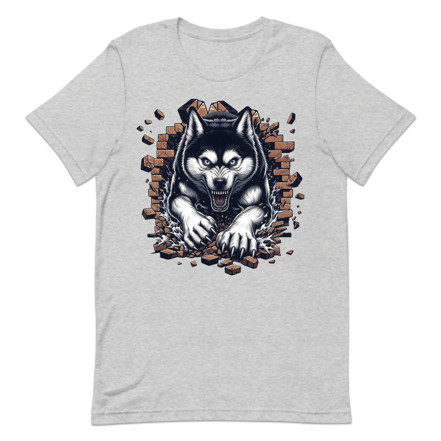 Husky Breaking Through Brick Wall 3D Realistic Dog | PRODUCT CODE: HJKUCYWFLBKN