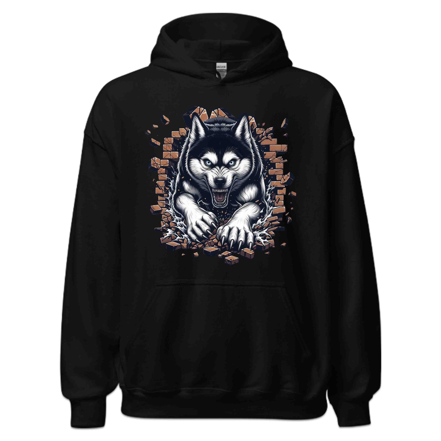 Husky Breaking Through Brick Wall 3D Realistic Dog | PRODUCT CODE: HJKUCYWFLBKN