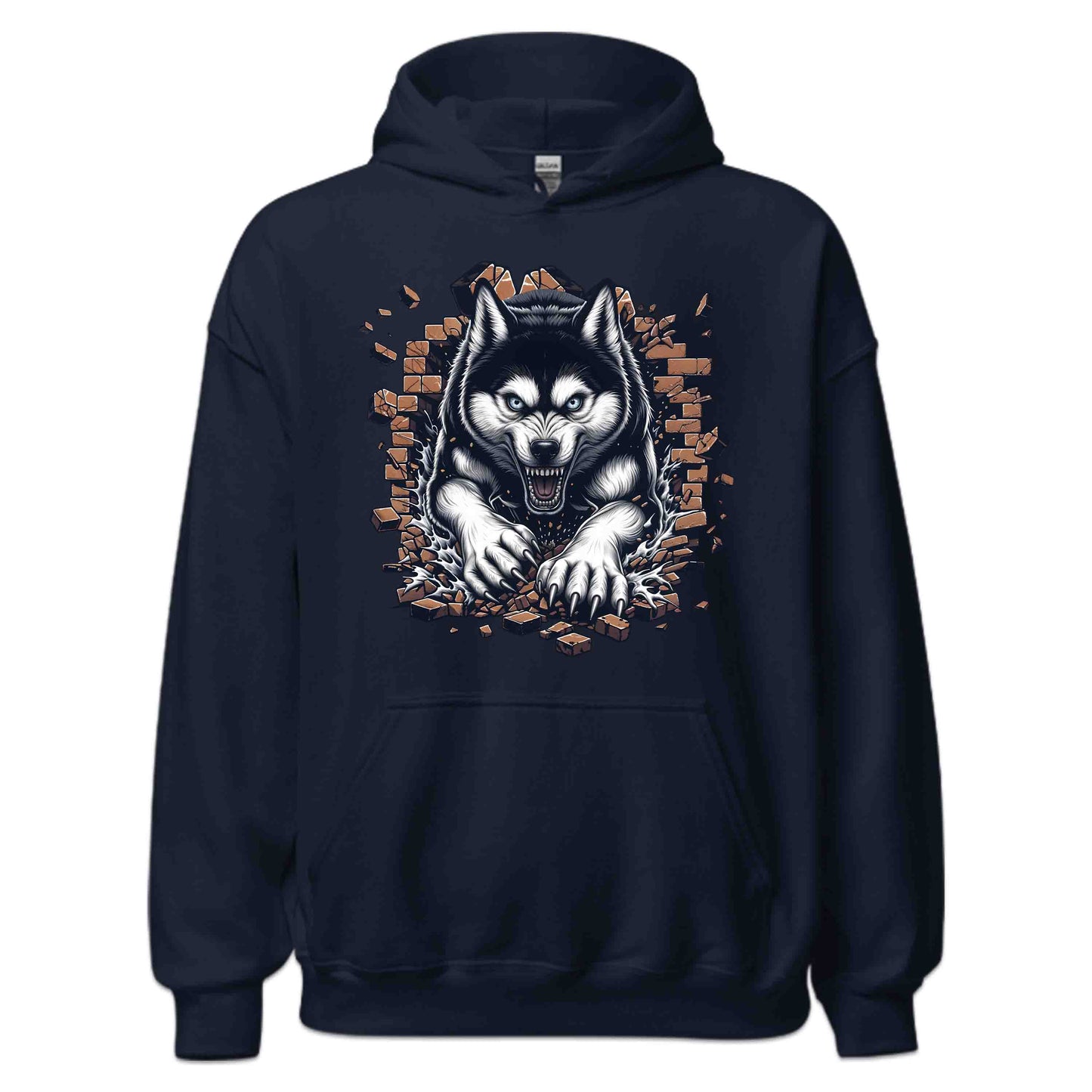 Husky Breaking Through Brick Wall 3D Realistic Dog | PRODUCT CODE: HJKUCYWFLBKN
