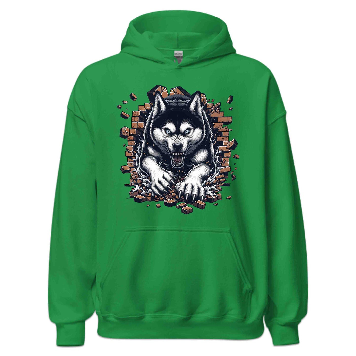 Husky Breaking Through Brick Wall 3D Realistic Dog | PRODUCT CODE: HJKUCYWFLBKN