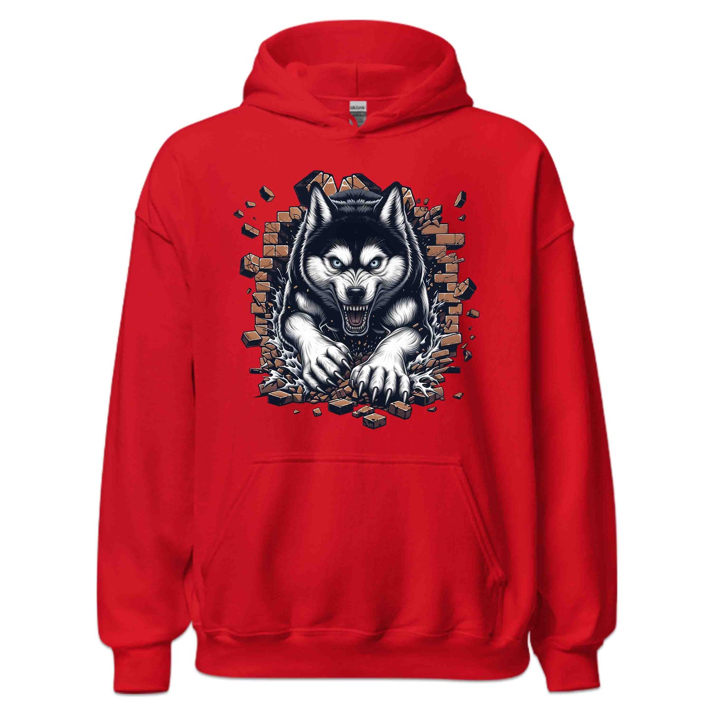 Husky Breaking Through Brick Wall 3D Realistic Dog | PRODUCT CODE: HJKUCYWFLBKN