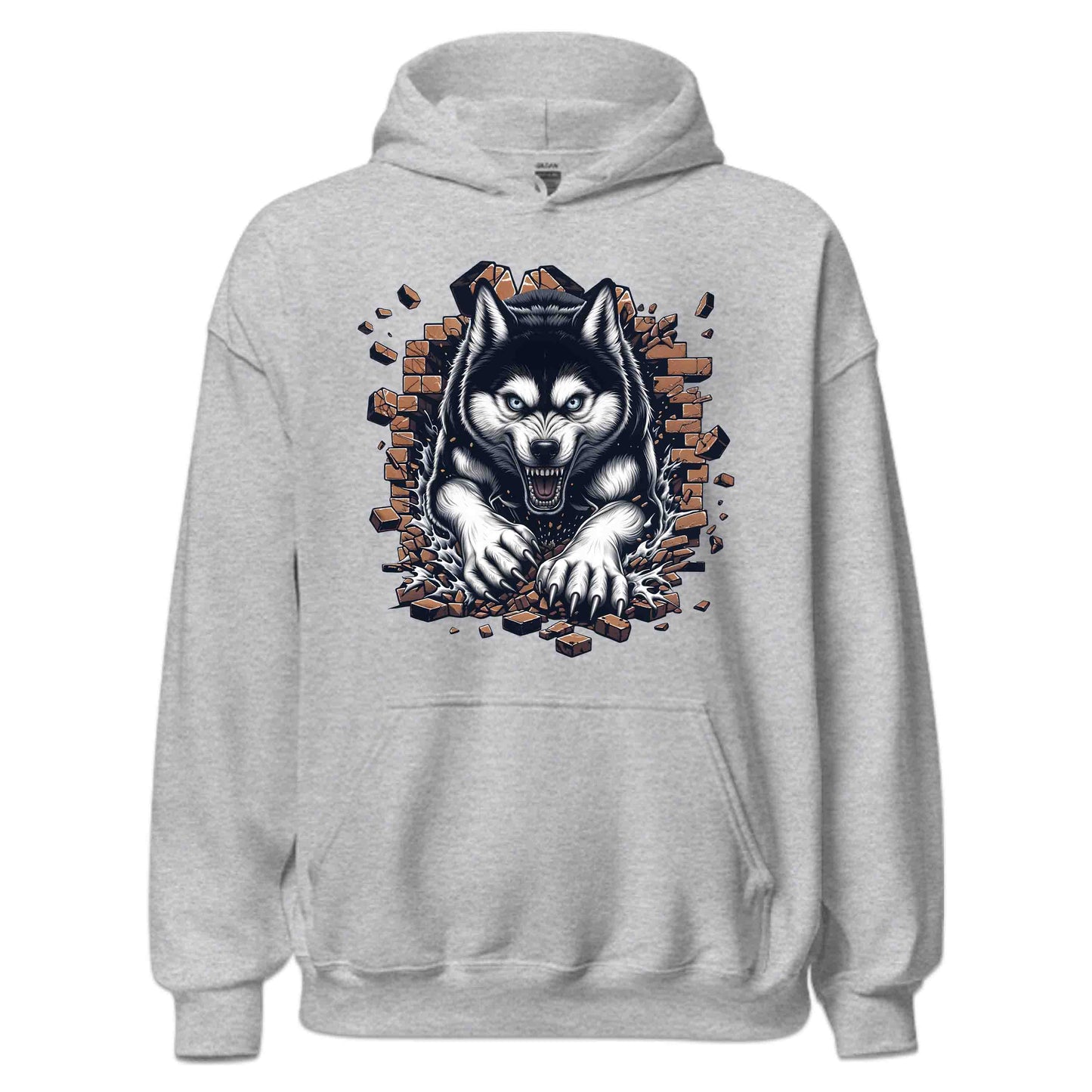 Husky Breaking Through Brick Wall 3D Realistic Dog | PRODUCT CODE: HJKUCYWFLBKN