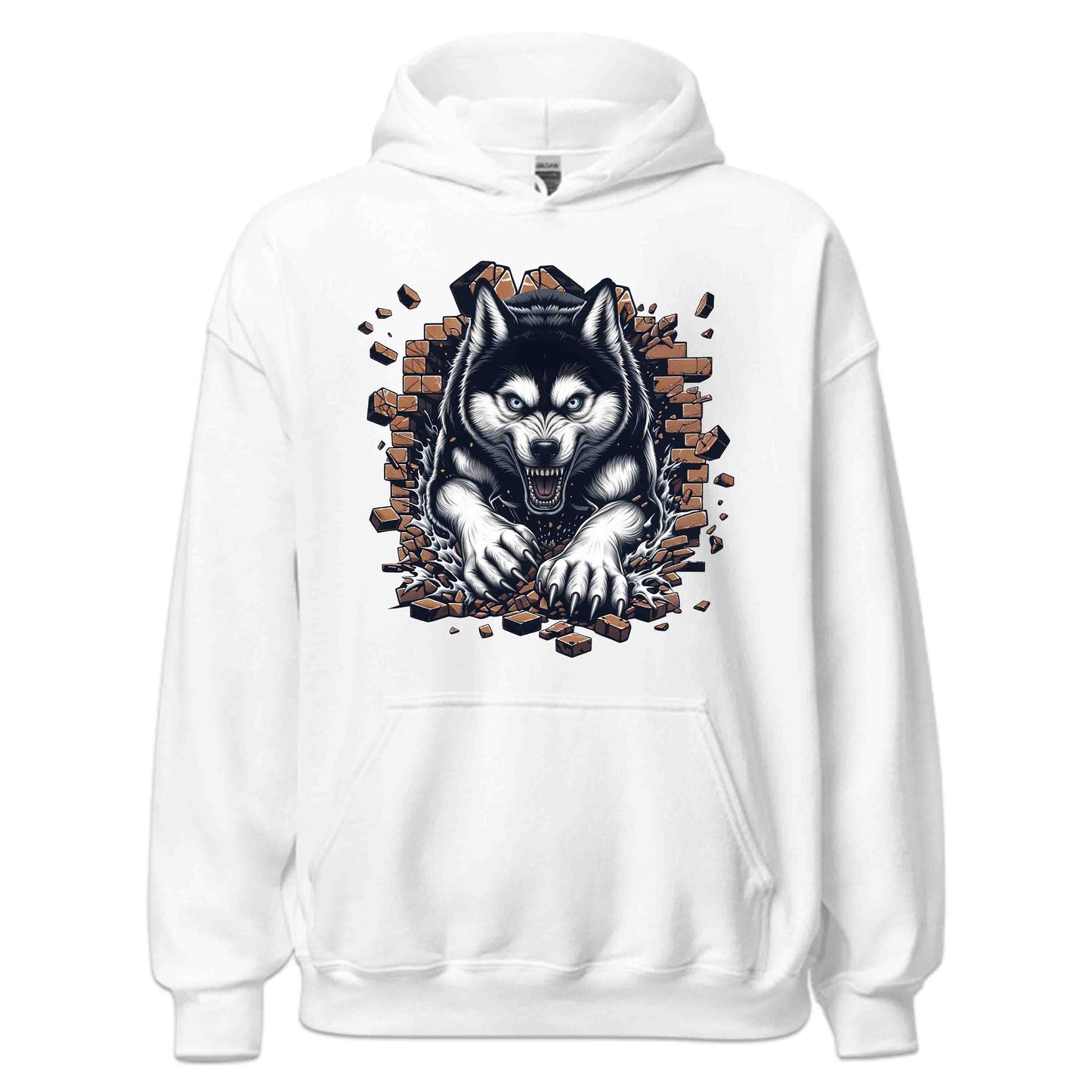 Husky Breaking Through Brick Wall 3D Realistic Dog | PRODUCT CODE: HJKUCYWFLBKN