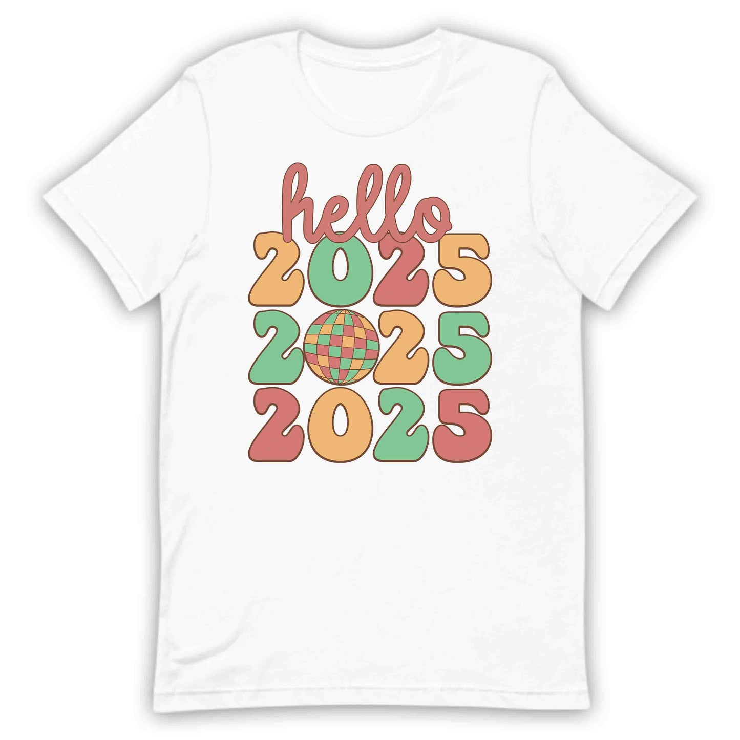 Hello 2025 Happy New Year Vintage Disco Ball NYE | PRODUCT CODE: HLOTWNFVEHP