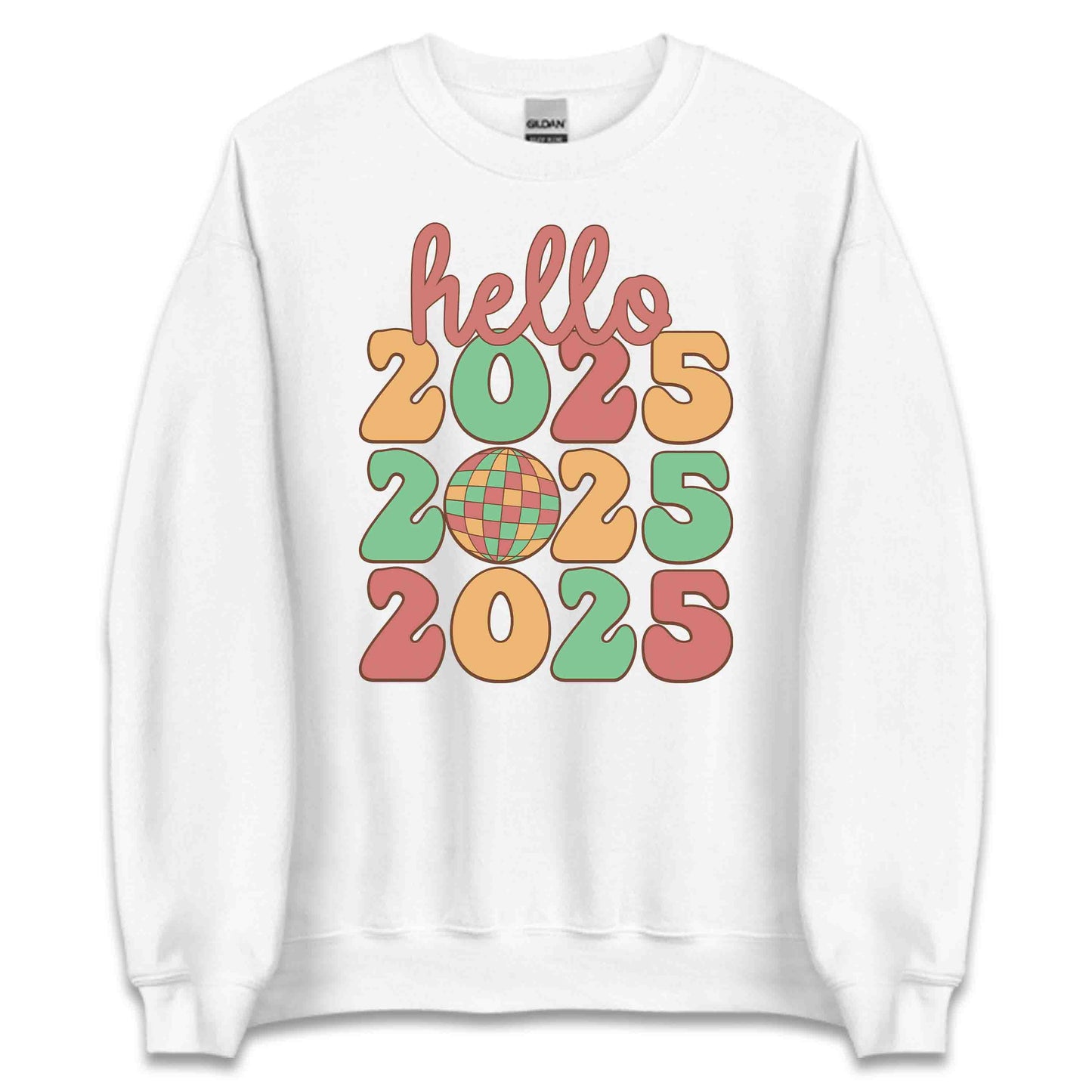 Hello 2025 Happy New Year Vintage Disco Ball NYE | PRODUCT CODE: HLOTWNFVEHP