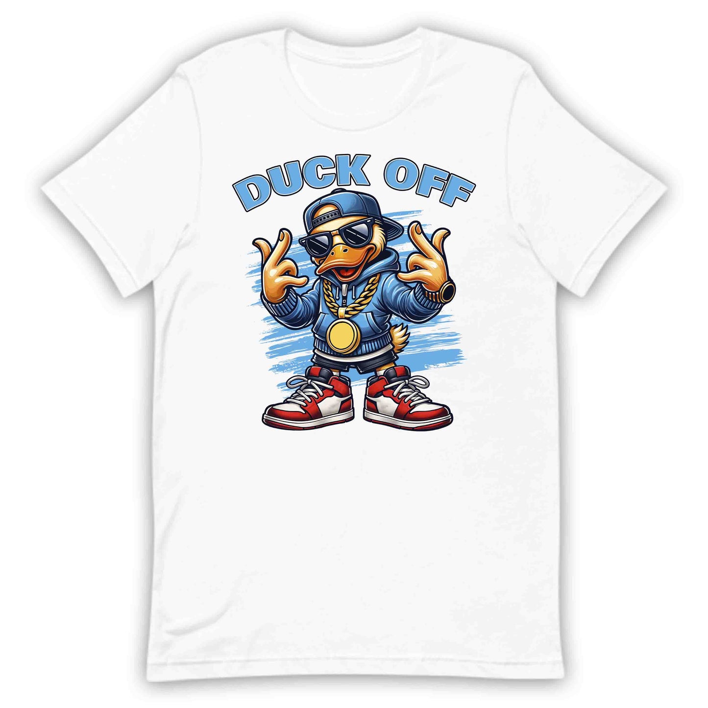 Hilarious Duck Off Cartoon Duck Hip-Hop Style Duck in Gold Chains & Sneakers | PRODUCT CODE: HLRSOUDKCFO