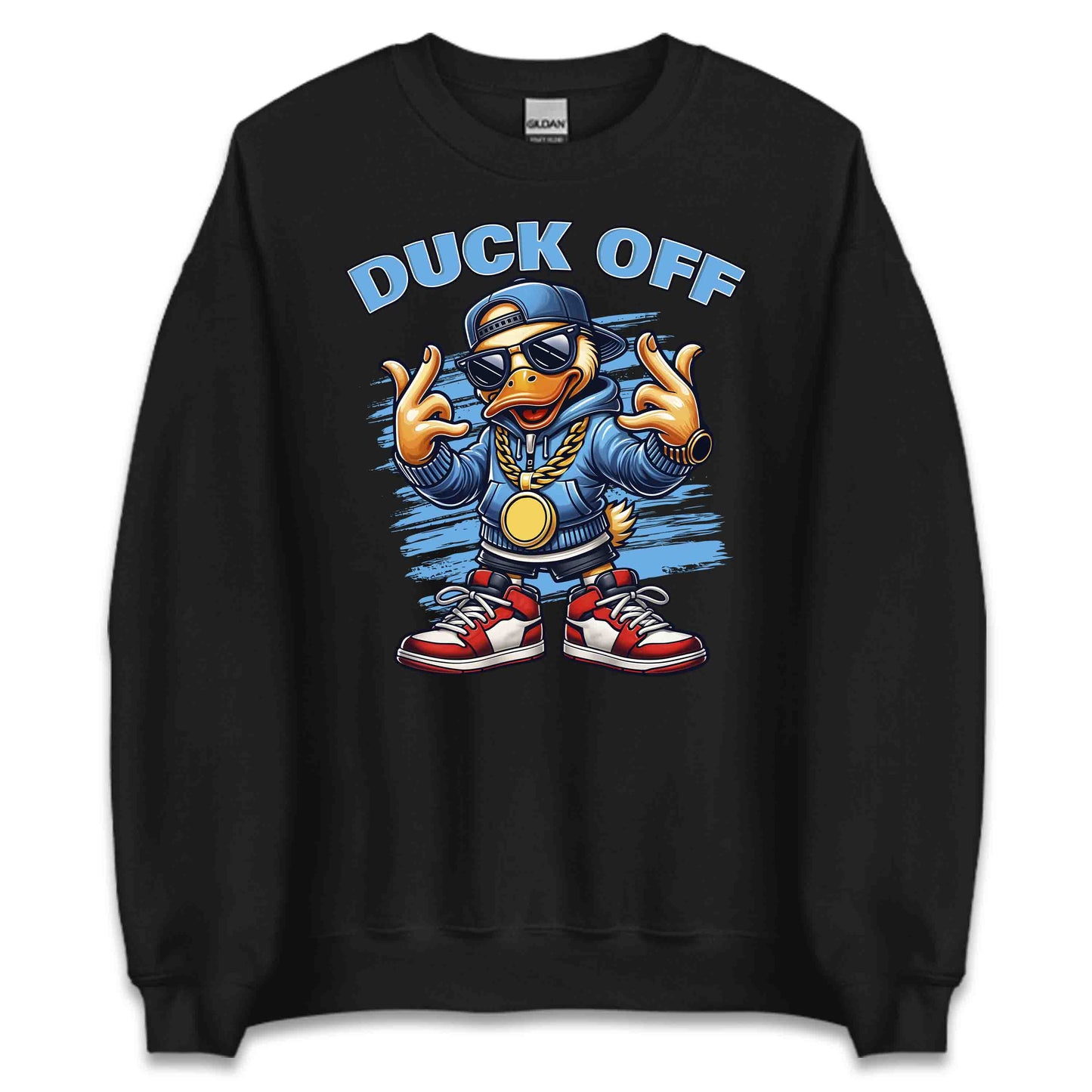 Hilarious Duck Off Cartoon Duck Hip-Hop Style Duck in Gold Chains & Sneakers | PRODUCT CODE: HLRSOUDKCFO