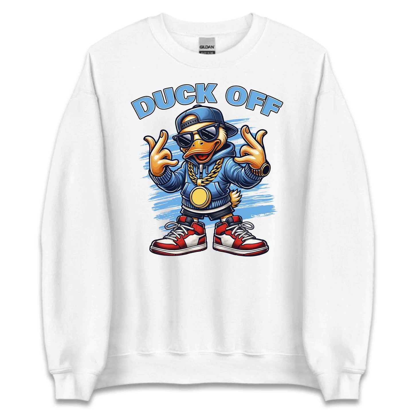 Hilarious Duck Off Cartoon Duck Hip-Hop Style Duck in Gold Chains & Sneakers | PRODUCT CODE: HLRSOUDKCFO