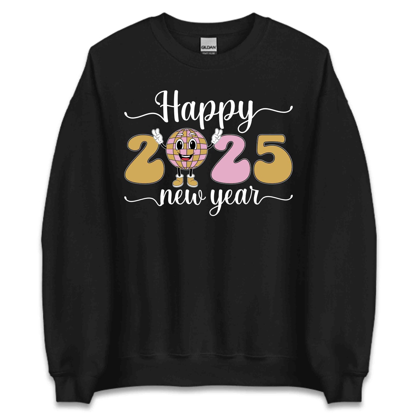 Happy New Year 2025 Disco Ball Mascot Joyful NYE | PRODUCT CODE: HNYRETWNDCIBL