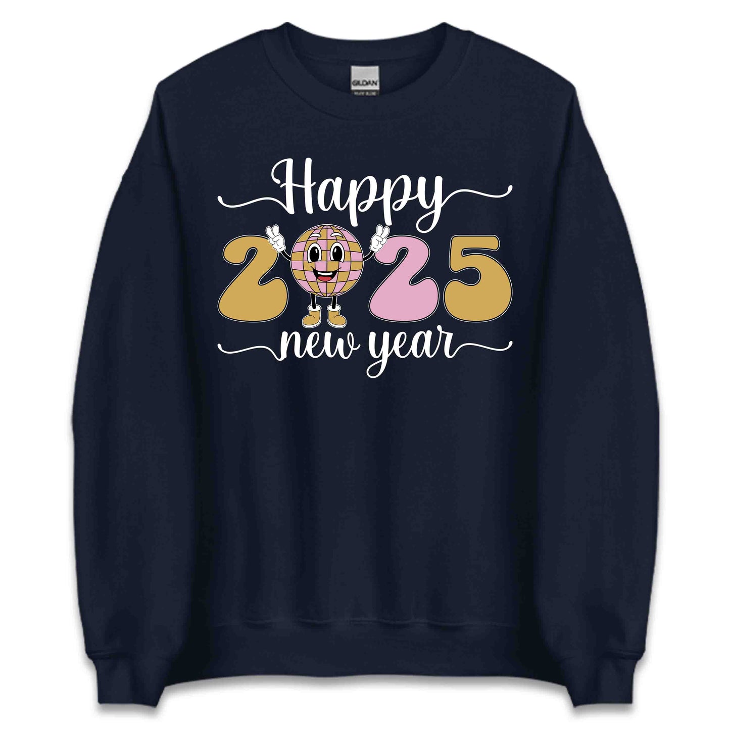 Happy New Year 2025 Disco Ball Mascot Joyful NYE | PRODUCT CODE: HNYRETWNDCIBL
