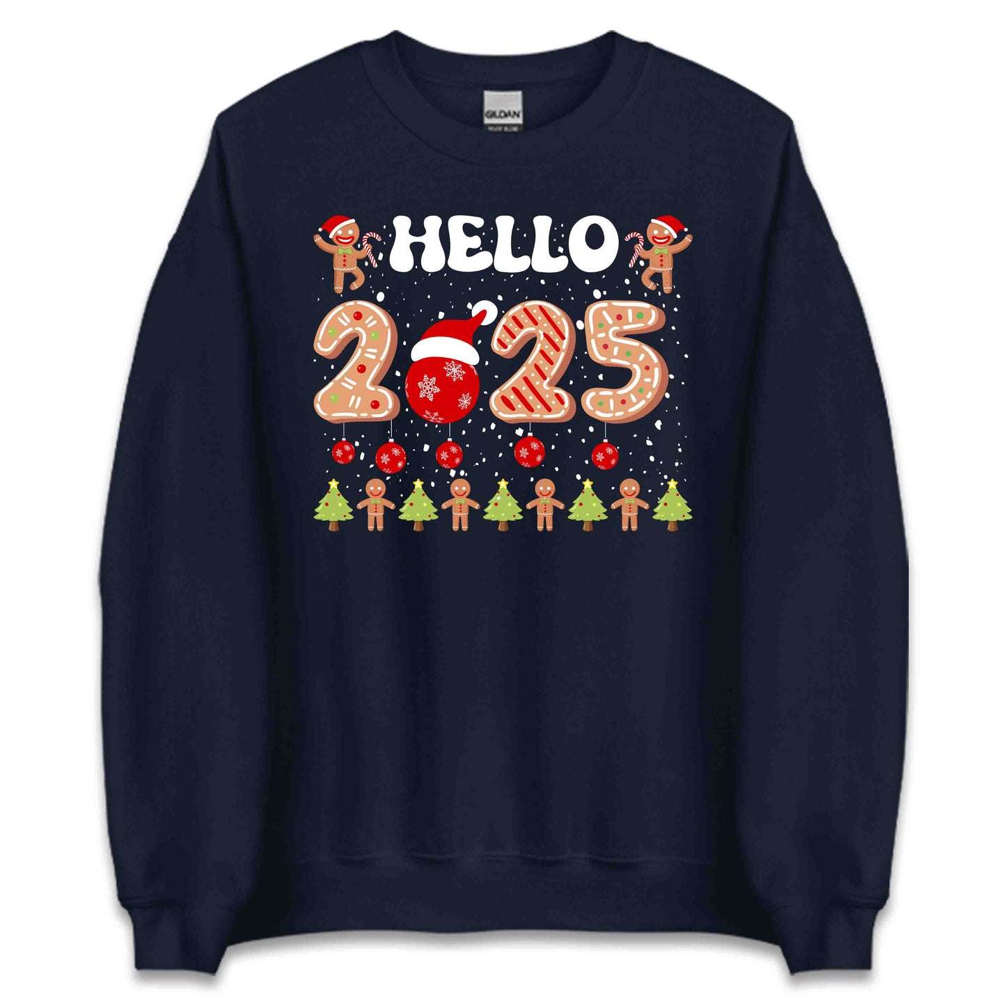 Hello 2025 Christmas Gingerbread Cookie Happy New Year | PRODUCT CODE: HOLTWNFCHRM