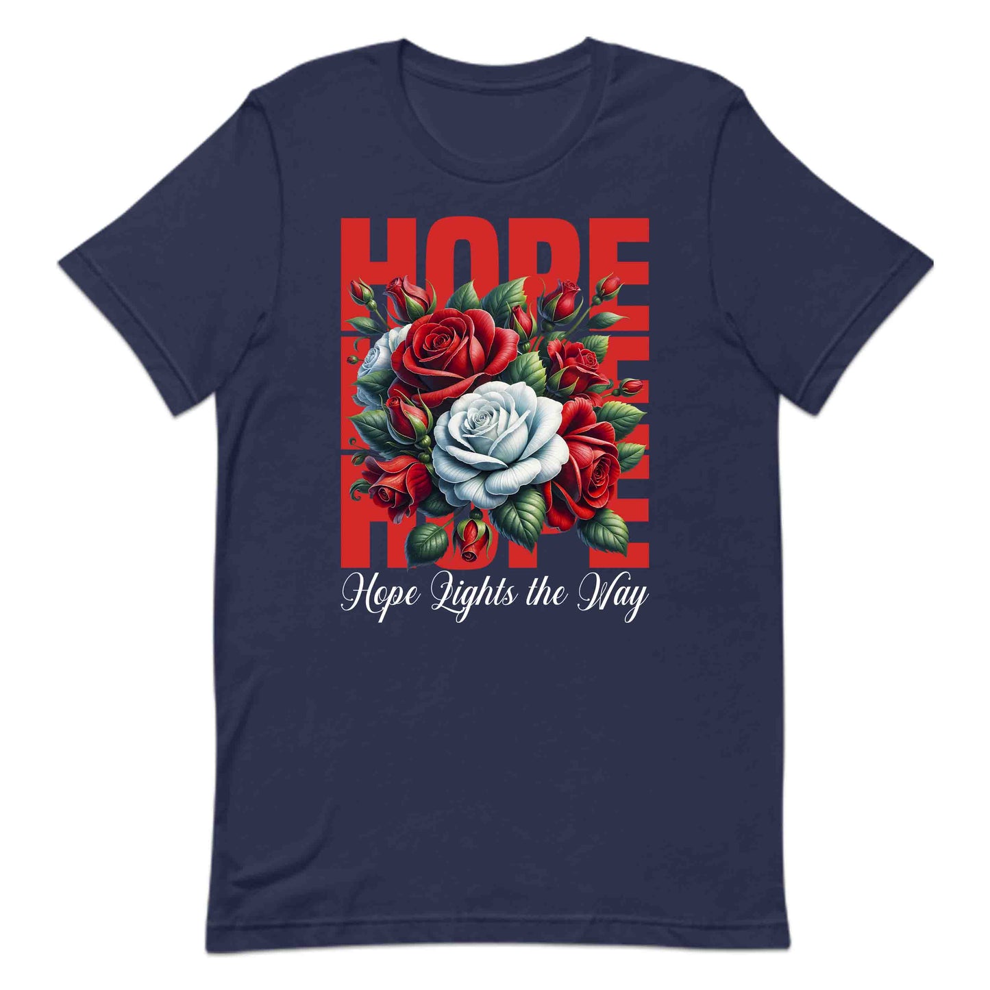 Hope Lights the Way Inspirational Red and White Roses Motivational Floral | PRODUCT CODE: HPEOLGHTWYMS